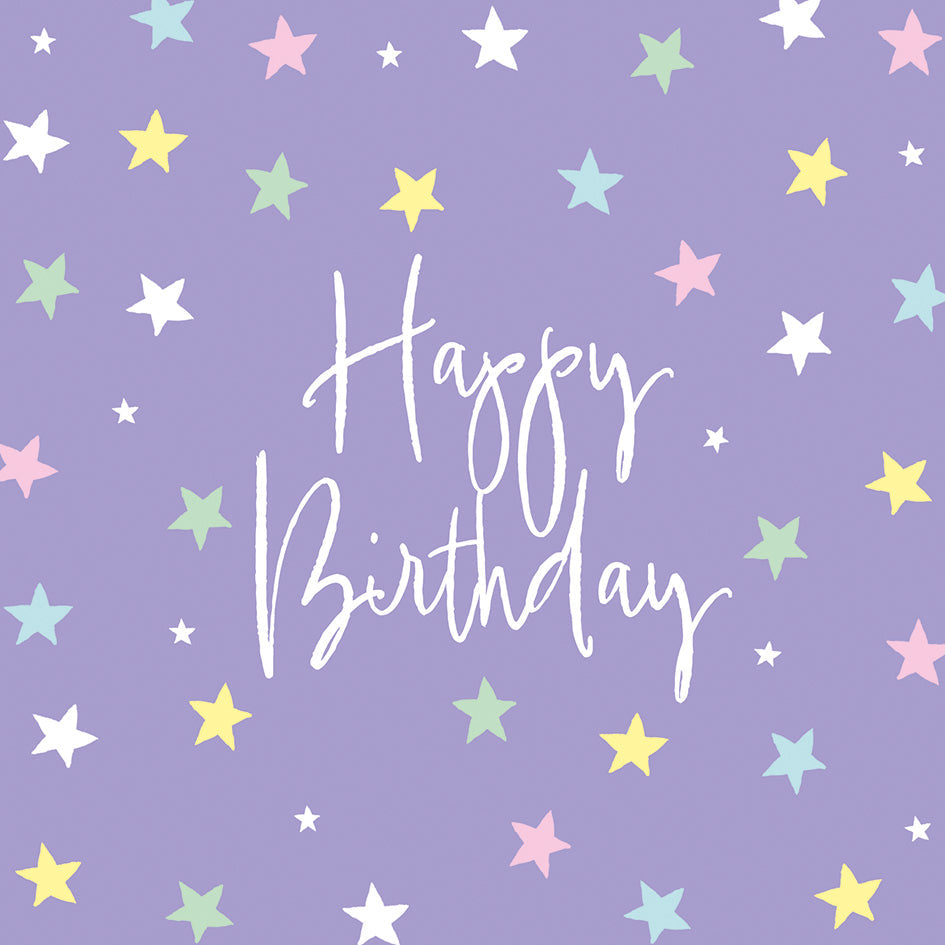 Birthday card - purple stars - S254 (New)