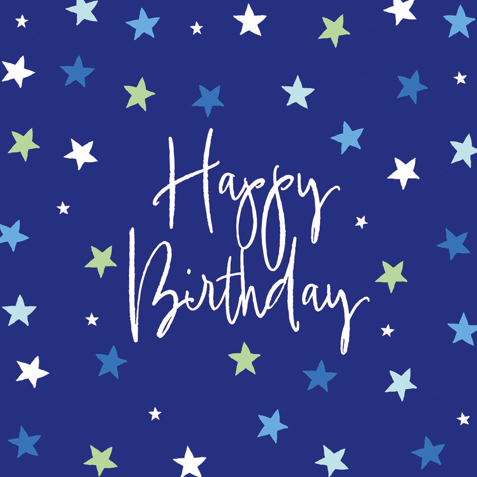 Birthday card - blue stars - S262 (New)