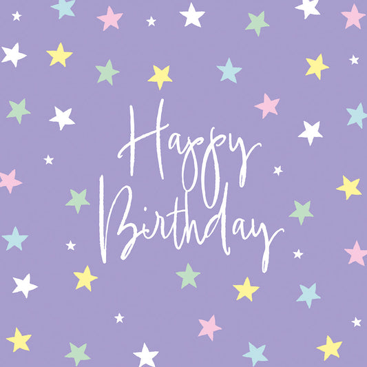 Birthday card - purple stars - S254 (New)