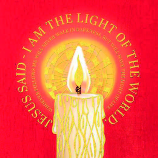 Christmas I am the light of the world candle E2417