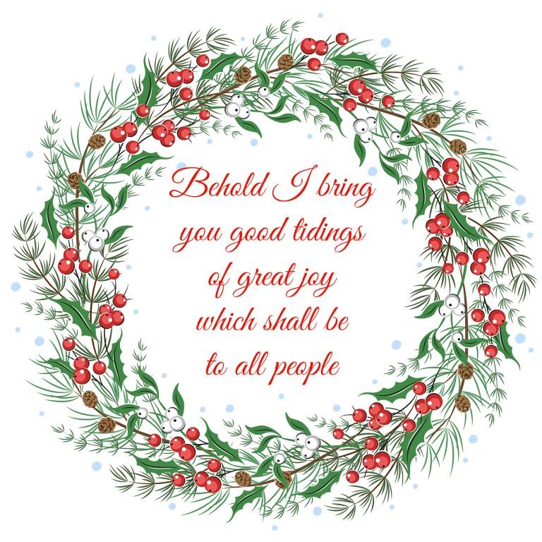 Christmas Behold I Bring – wreath  D2611
