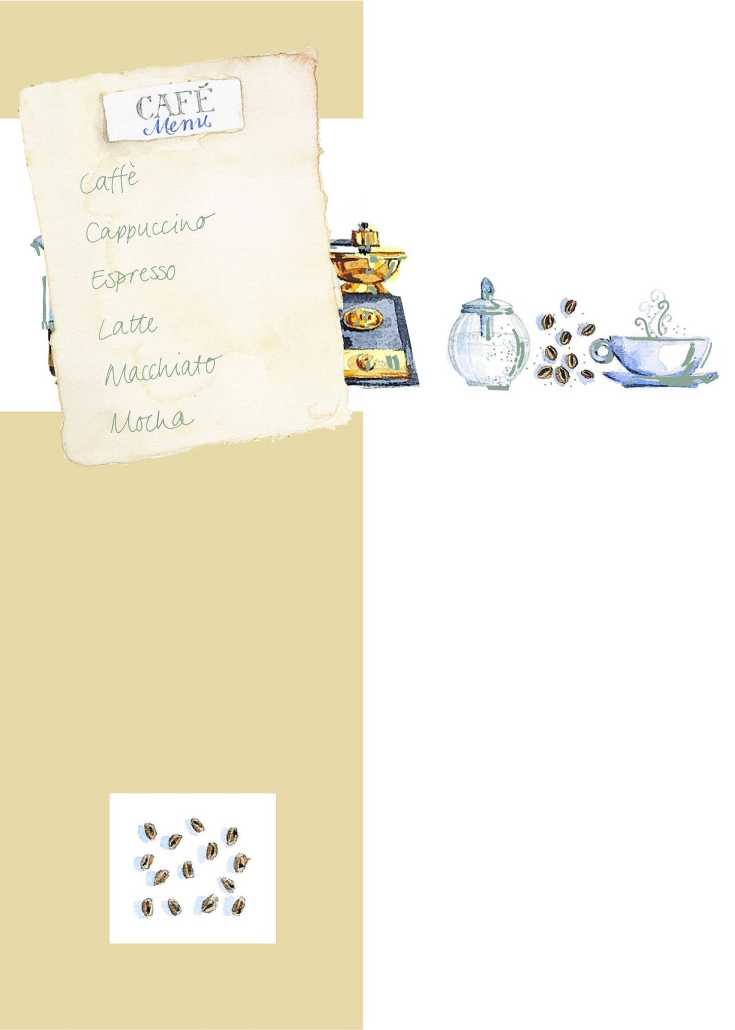 Blank Card with attachment - Cafe - 4PC01